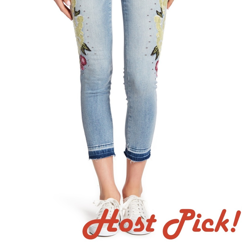 William Rast NEW Embroidered Studded Skinny Ankle Jeans Denim Womens NWT 🎉HP🎉 - Picture 4 of 10